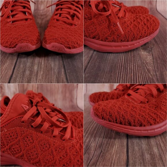 APL Womens Size 6.5 Techloom Phantom Red Knit Lace Up Running Shoes - Picture 9 of 14